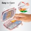 Travel Pill Organizer Moisture Proof Pill Holder Daily Medicine Organizer Box 7 Compartments with Labels