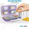Pill Organizer Airtight Pill Box Large Pill Dispenser Home Travel Supplement Holder Portable Vitamin Sorter Jumbo Size 8 Compartment Airtight Vitamin