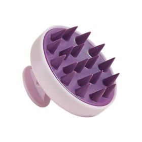 Silicone Shampoo Scalp Hair Massager Head Body Scalp Massage Brush Comb Hair Washing Comb Shower Brush Bath Spa Massage Brush (Color: PURPLE)
